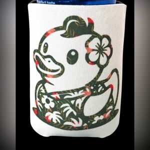 Rubber Duck Hawaiian Green Insulated Beverage Can Bottle Cooler Coozie